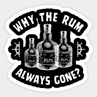 Rum Always Gone! Funny Jack Sparrow Sayings Sticker